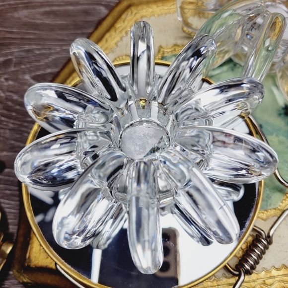 Shannon Crystal MCM Candle Stick Holders Designs of Ireland Tapered Sun Disc - Picture 2 of 11